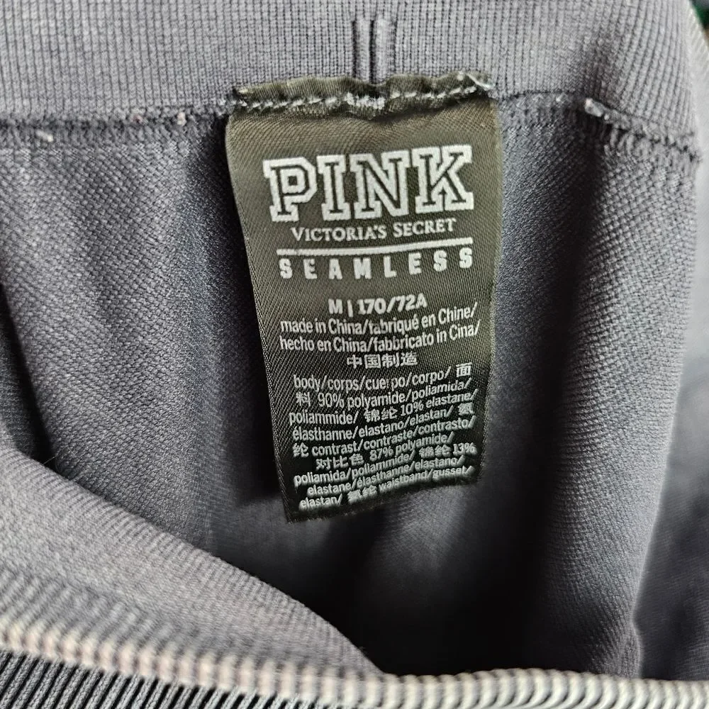 Victoria's Secret PINK medium seamless leggings gray acidwash black gym workout